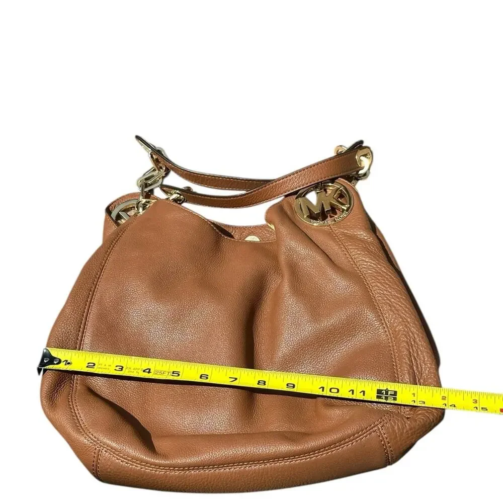 Michael Kors Large Fulton Brown Leather Shoulder Bag